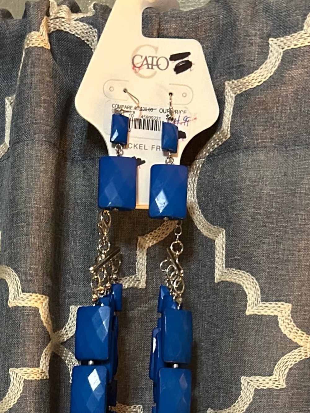 Cato Blue Faceted Square Bead Necklace
